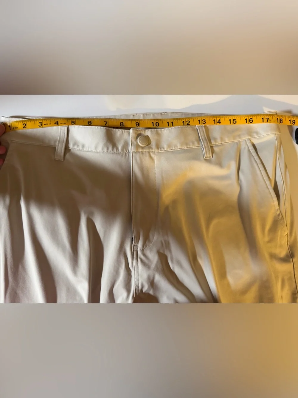 Rhone Commuter Pants Mens 35 Beige Technical Performance Trousers Golf 100161